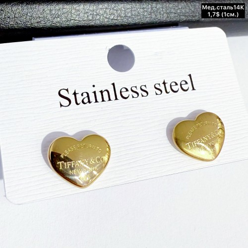 Сережки мед.сталь14К 10685 (1см.)